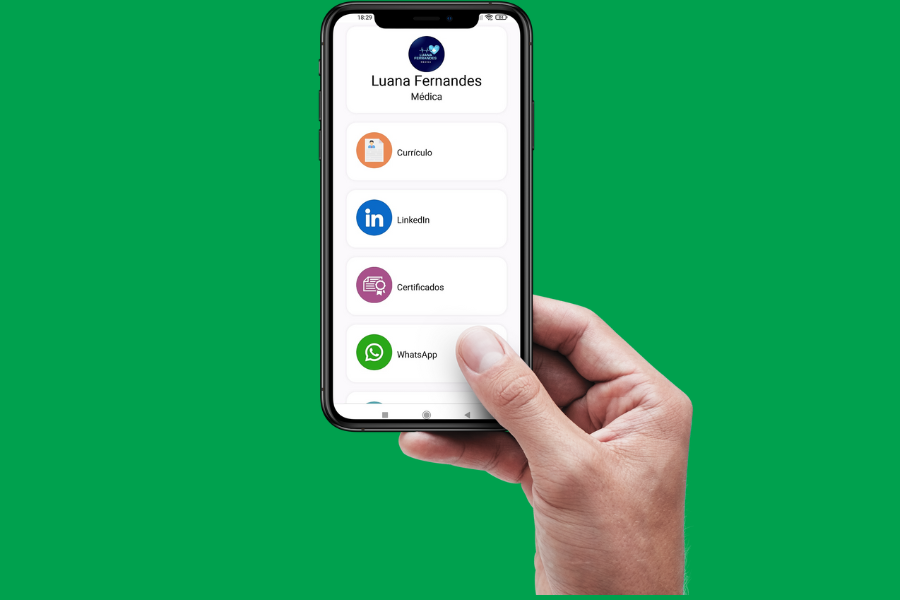 Perfil digital com QR Code para Currículo e Lattes para médicos