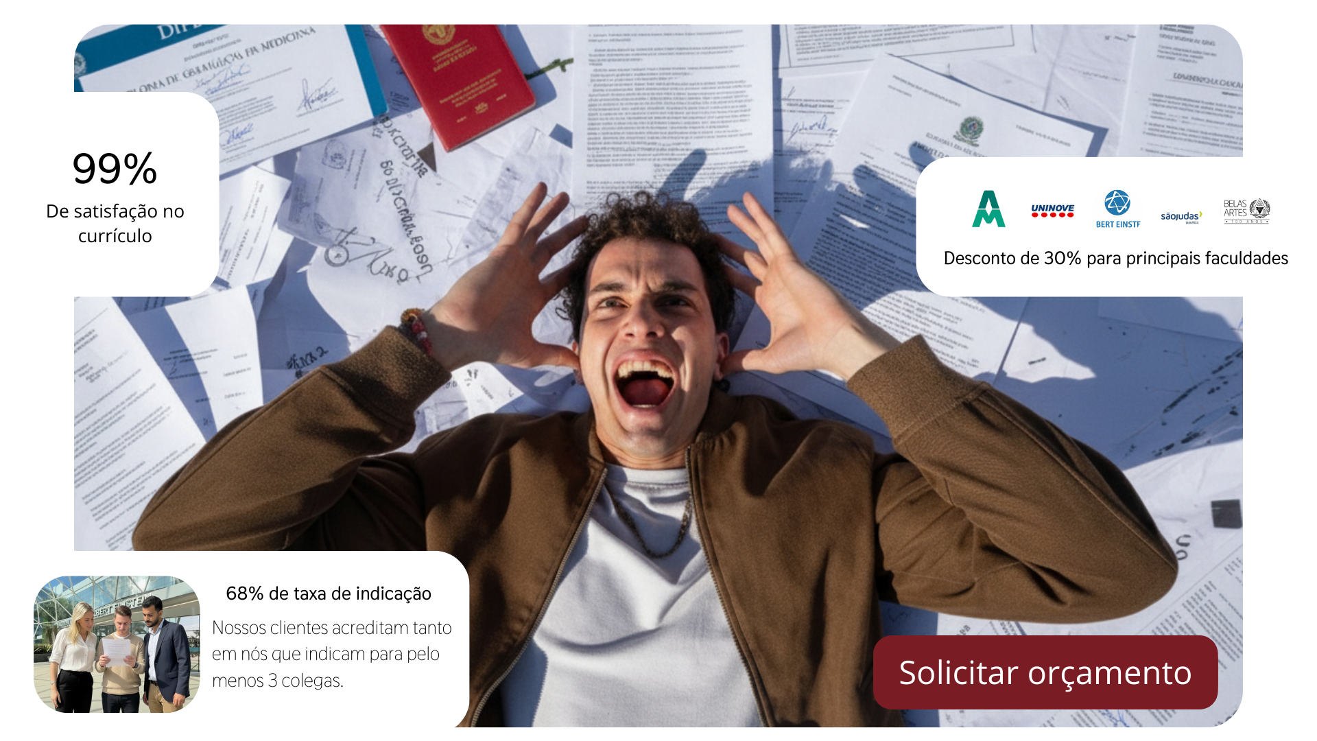 Banner principal do serviço de análise de currículos